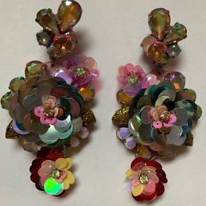 J.Crew Blooming Sequin Paillette Earrings